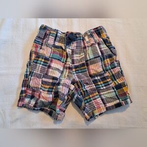 Gymboree boys size 4 patchwork plaid shorts, elastic waist